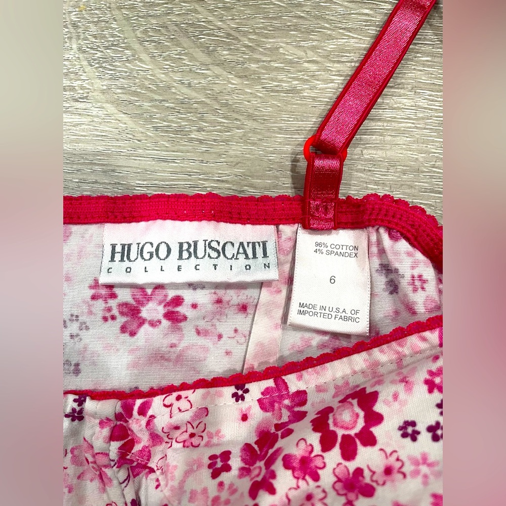 Set of two: Hugo Buscati Floral Dress sz 6 US & Vintage Gap 100% Leather Purse - Picture 4 of 8